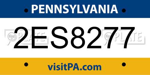 2ES8277 Pennsylvania License Plate