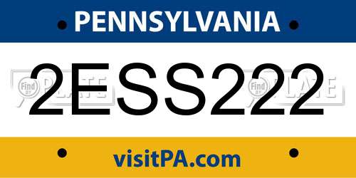 2ESS222 Pennsylvania License Plate