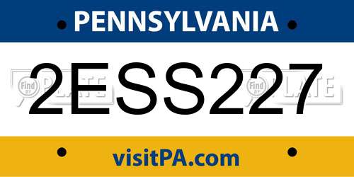 2ESS227 Pennsylvania License Plate