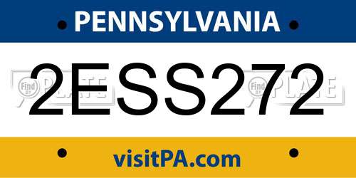 2ESS272 Pennsylvania License Plate