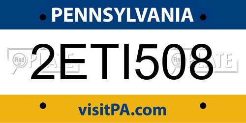 2ETI508 Pennsylvania License Plate