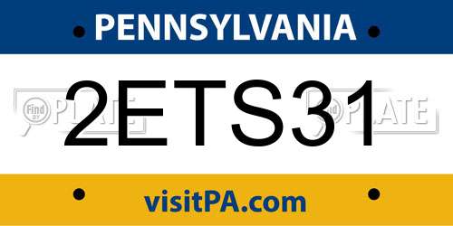 2ETS31 Pennsylvania License Plate