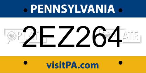 2EZ264 Pennsylvania License Plate