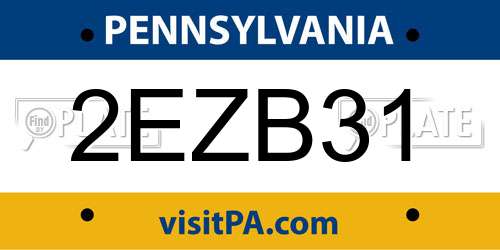 2EZB31 Pennsylvania License Plate