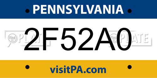 2F52A0 Pennsylvania License Plate