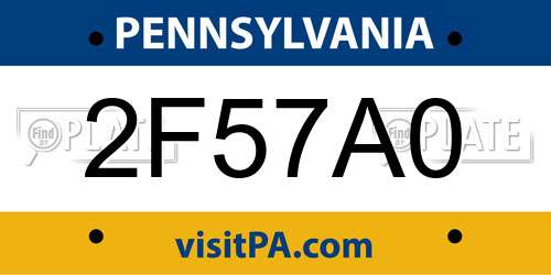 2F57A0 Pennsylvania License Plate
