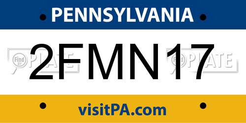 2FMN17 Pennsylvania License Plate