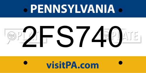 2FS740 Pennsylvania License Plate