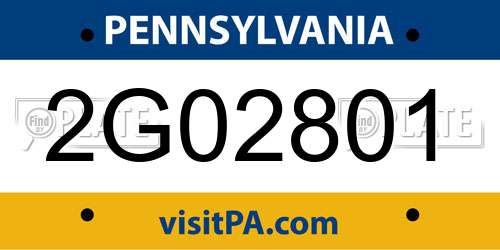 2G02801 Pennsylvania License Plate