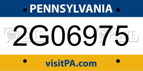 2G06975 Pennsylvania License Plate