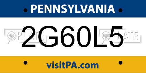 2G60L5 Pennsylvania License Plate