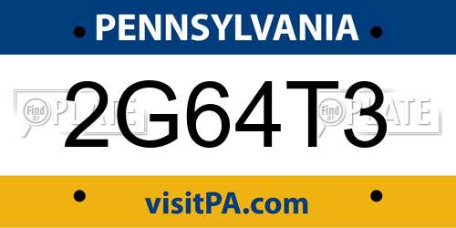 2G64T3 Pennsylvania License Plate