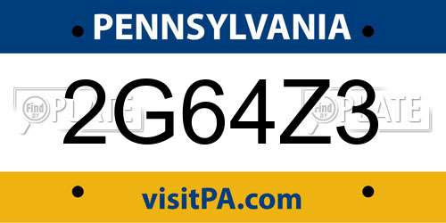 2G64Z3 Pennsylvania License Plate