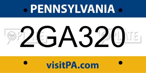 2GA320 Pennsylvania License Plate