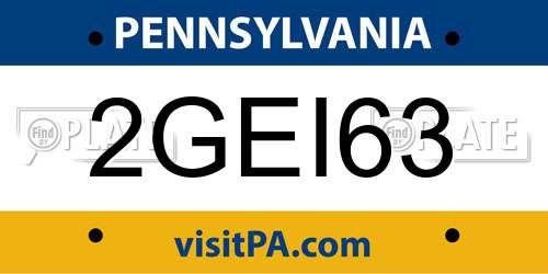 2GEI63 Pennsylvania License Plate