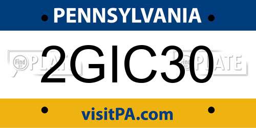2GIC30 Pennsylvania License Plate