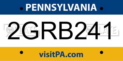 2GRB241 Pennsylvania License Plate