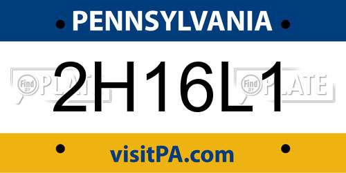 2H16L1 Pennsylvania License Plate