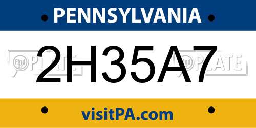 2H35A7 Pennsylvania License Plate
