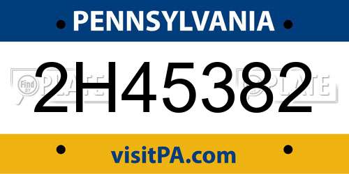 2H45382 Pennsylvania License Plate