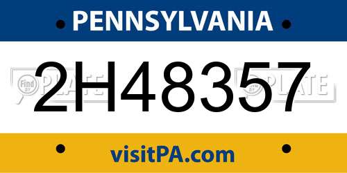 2H48357 Pennsylvania License Plate