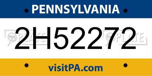2H52272 Pennsylvania License Plate