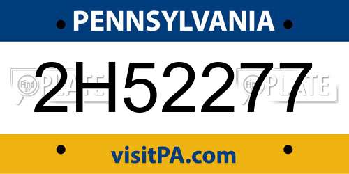 2H52277 Pennsylvania License Plate
