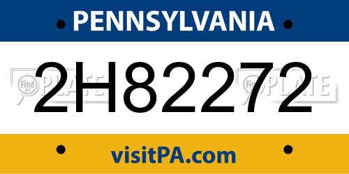 2H82272 Pennsylvania License Plate