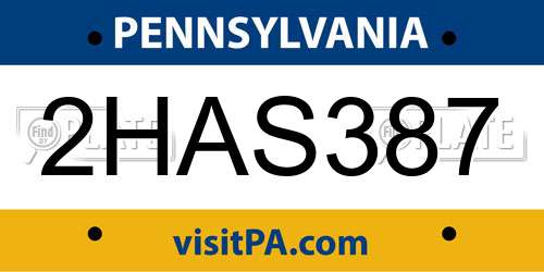 2HAS387 Pennsylvania License Plate