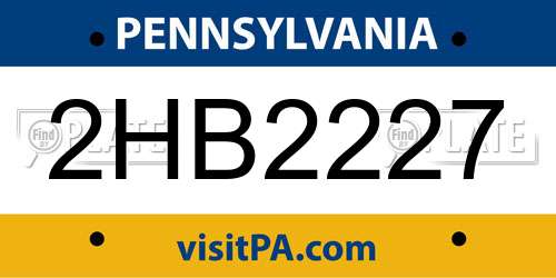 2HB2227 Pennsylvania License Plate