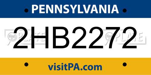 2HB2272 Pennsylvania License Plate