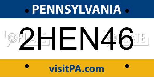 2HEN46 Pennsylvania License Plate