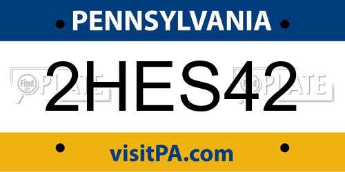2HES42 Pennsylvania License Plate