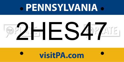 2HES47 Pennsylvania License Plate
