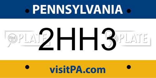 2HH3 Pennsylvania License Plate