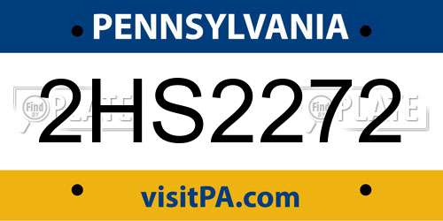 2HS2272 Pennsylvania License Plate