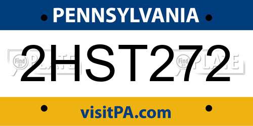 2HST272 Pennsylvania License Plate