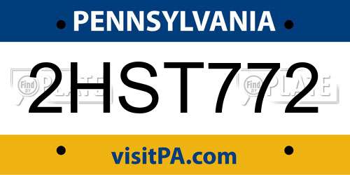 2HST772 Pennsylvania License Plate