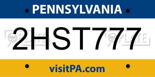 2HST777 Pennsylvania License Plate