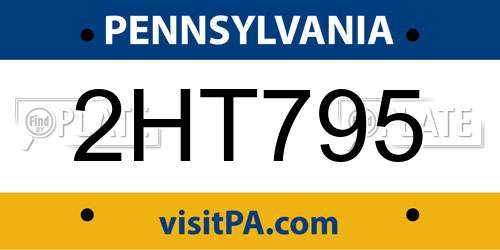 2HT795 Pennsylvania License Plate