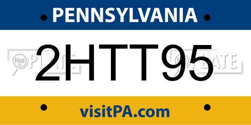 2HTT95 Pennsylvania License Plate