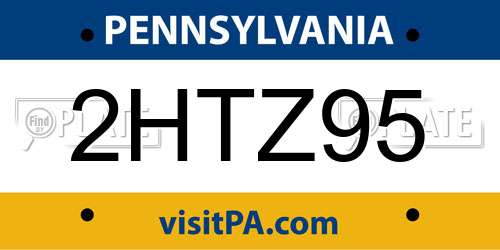 2HTZ95 Pennsylvania License Plate