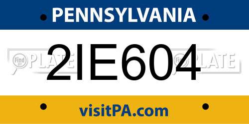 2IE604 Pennsylvania License Plate