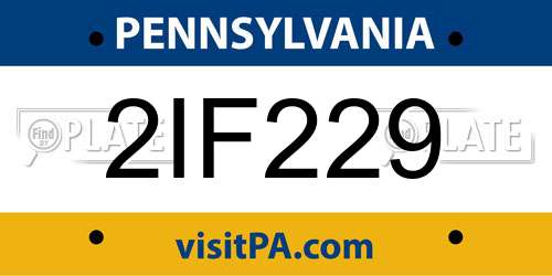 2IF229 Pennsylvania License Plate