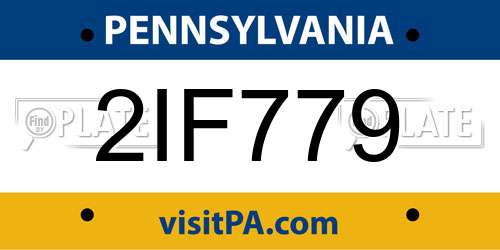 2IF779 Pennsylvania License Plate