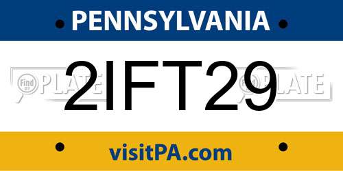 2IFT29 Pennsylvania License Plate