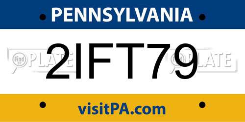 2IFT79 Pennsylvania License Plate