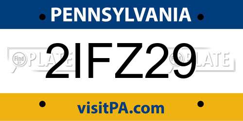 2IFZ29 Pennsylvania License Plate