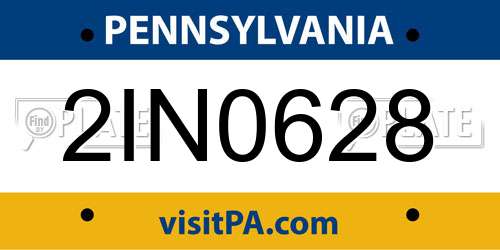 2IN0628 Pennsylvania License Plate
