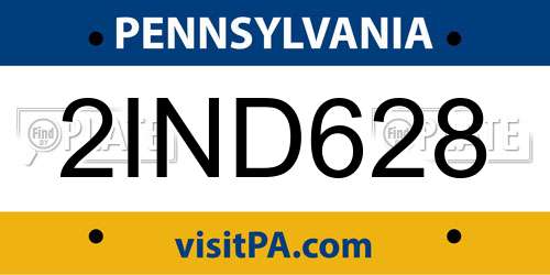 2IND628 Pennsylvania License Plate
